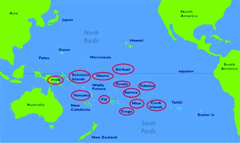 Map of the South Pacific Island